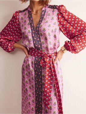 Boden Pink and Red Floral Maxi Dress NWT Size 4